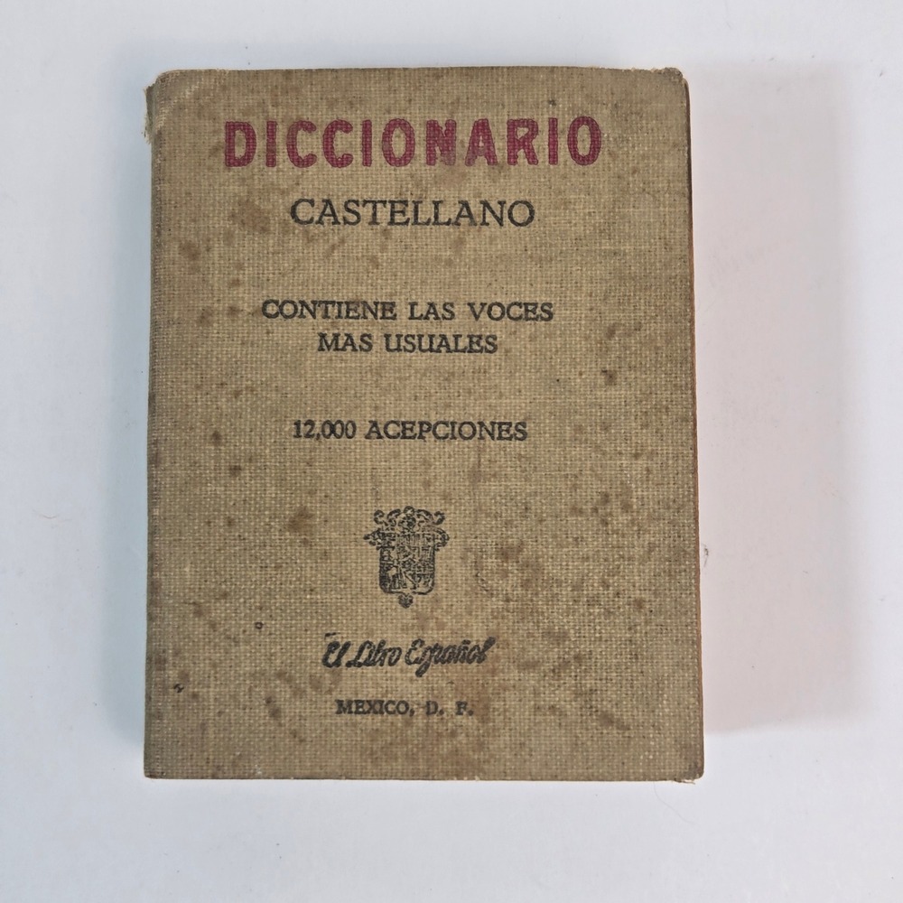 Vintage 1962 Spanish Miniature Pocket Dictionary Mexico El Libro Español Rare